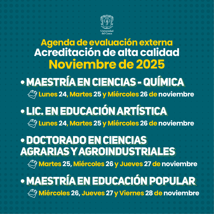 Agenda de Evaluación Externa para la Acreditación de Alta Calidad