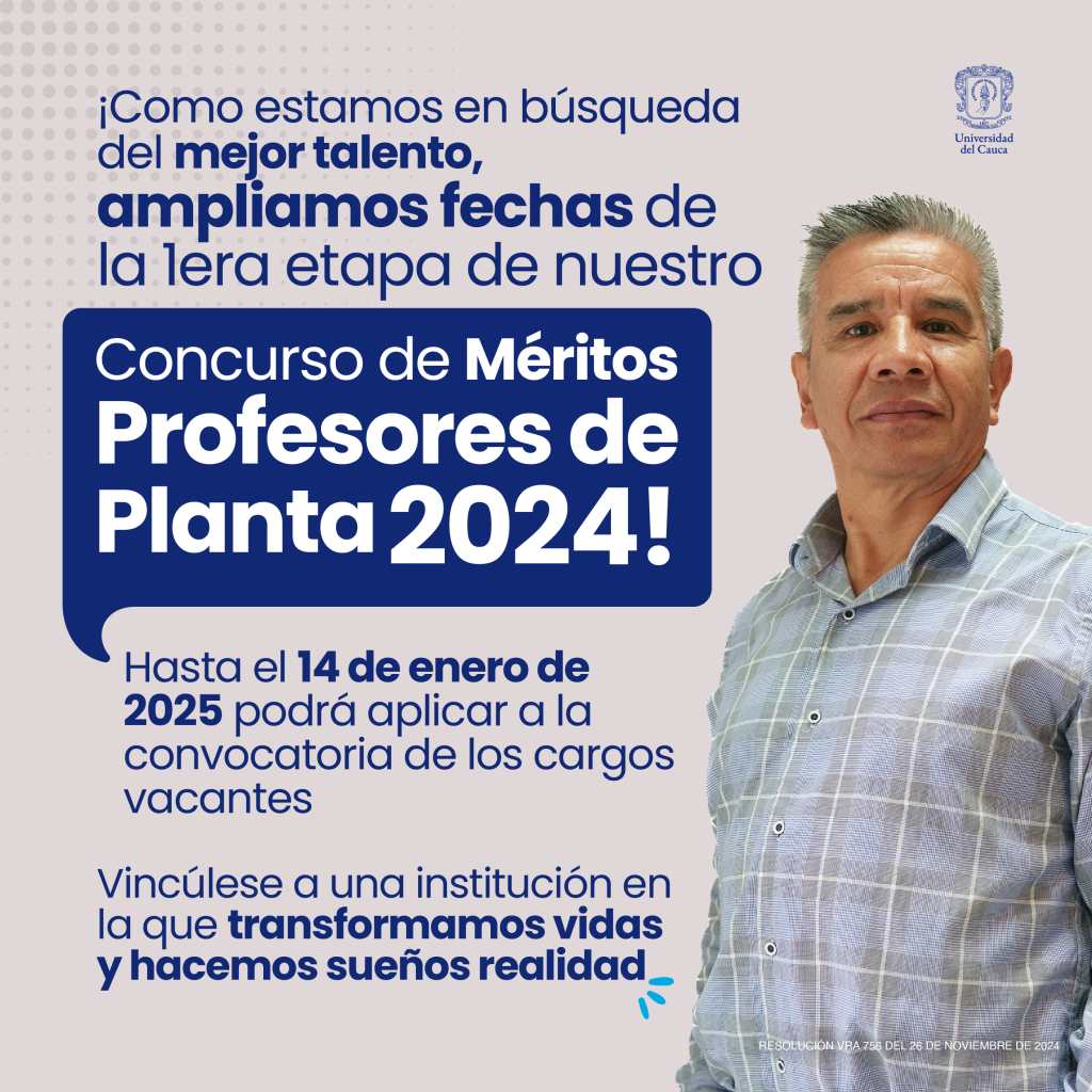 Imagen de ampliación Concurso Profesoral Unicauca 2024