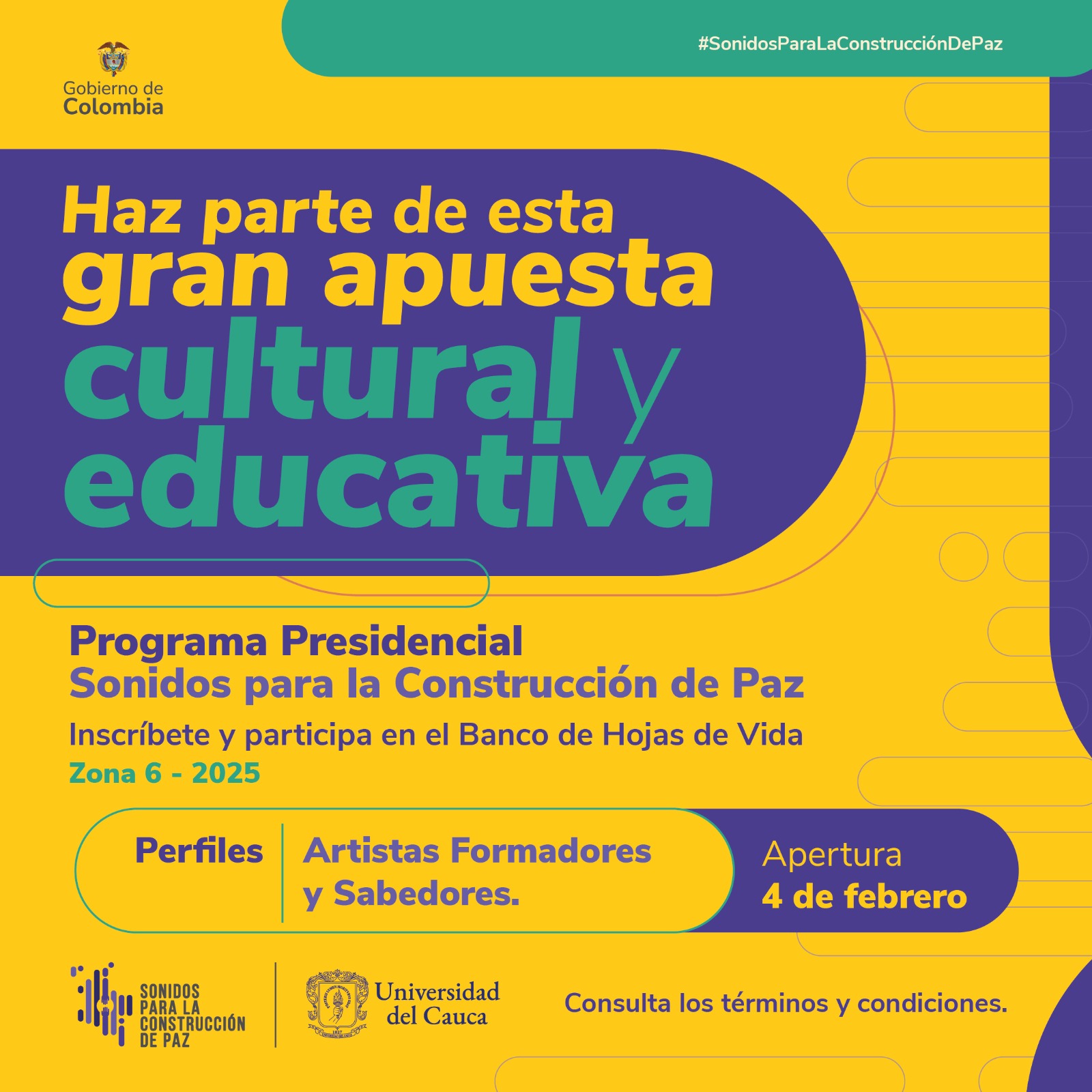 Imagen de convocatoria para Artistas Formadores y Artistas Sabedores