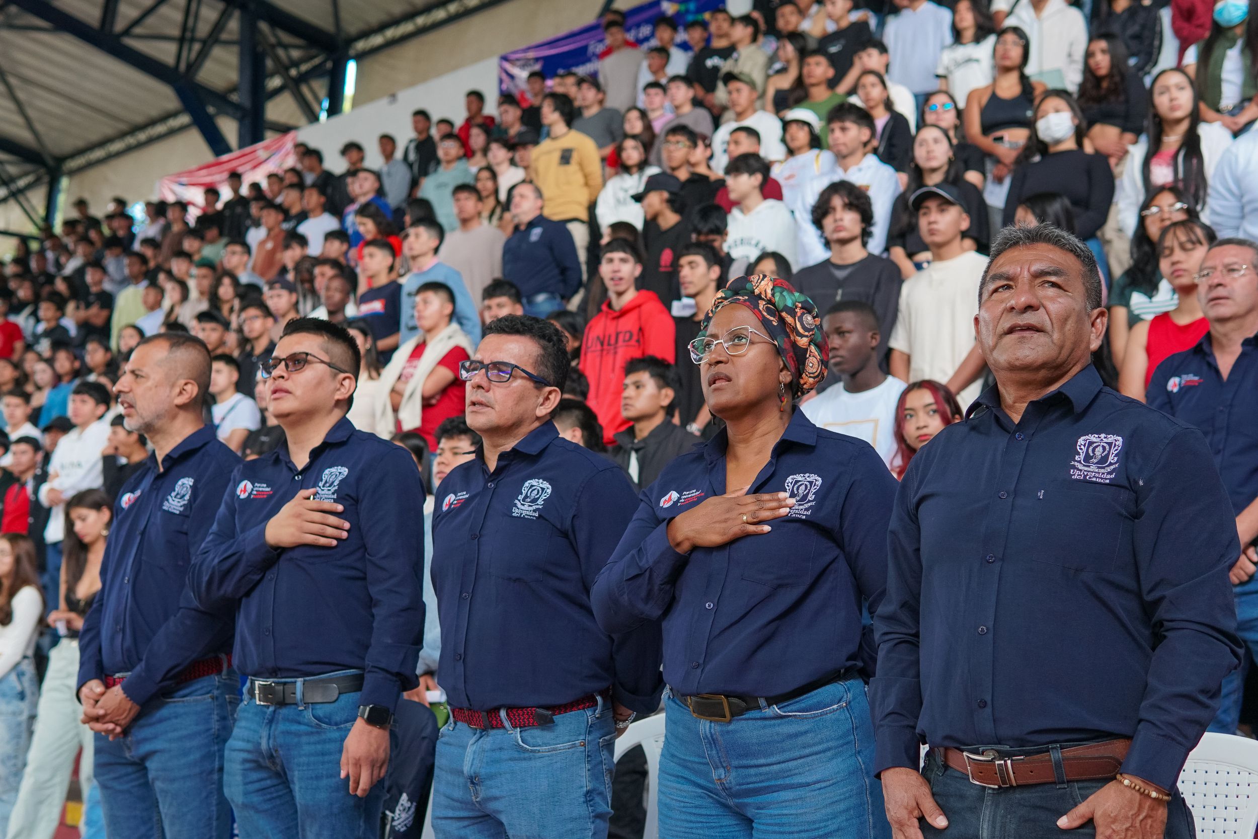 Imagen de Directivos Universitarios durante la bienvenida de primíparos I sesmtre de 2025